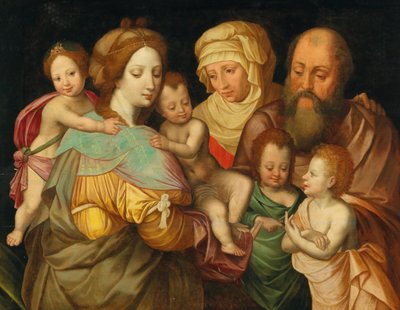 The Holy Kinship, Anna and Joachim with Maria Cleophas and Her Four Sons by Vincent Sellaer